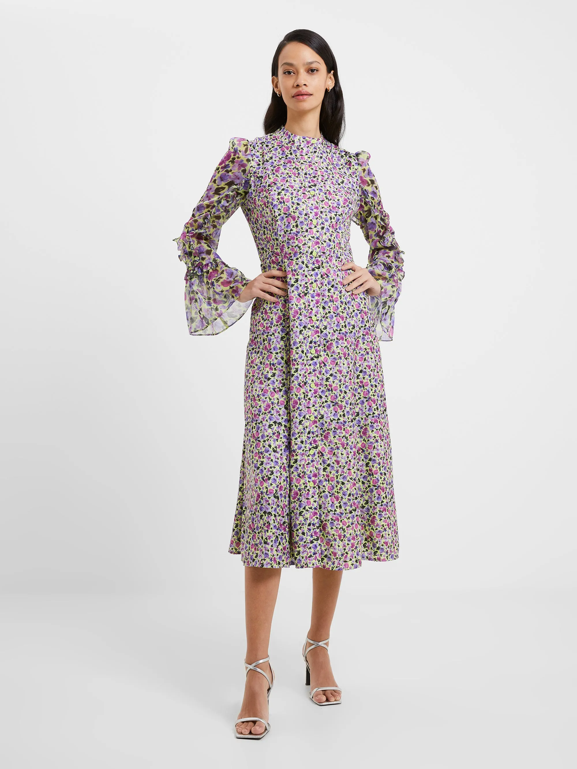 Alezzia Ely Jacquard Mix Midi Dress