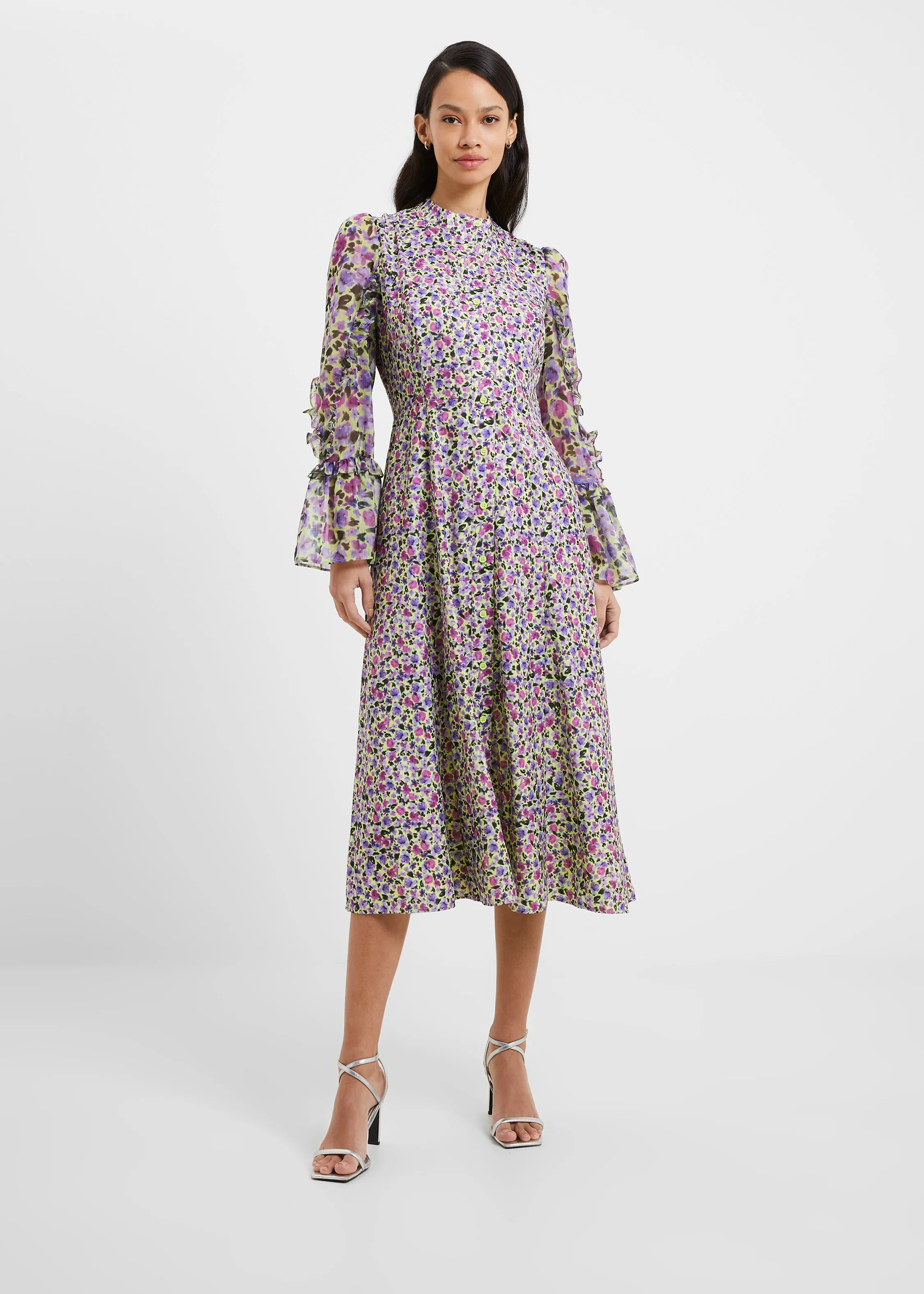 Alezzia Ely Jacquard Mix Midi Dress