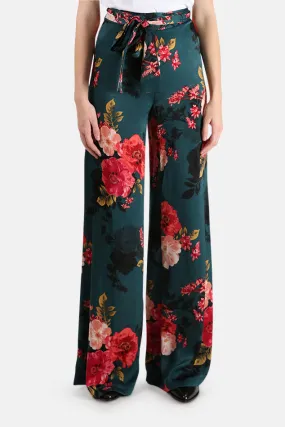 Aliya Pants Teal Flora