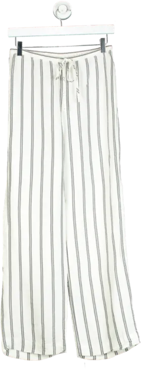 & Other Stories White Striped Drawstring Trousers UK XS