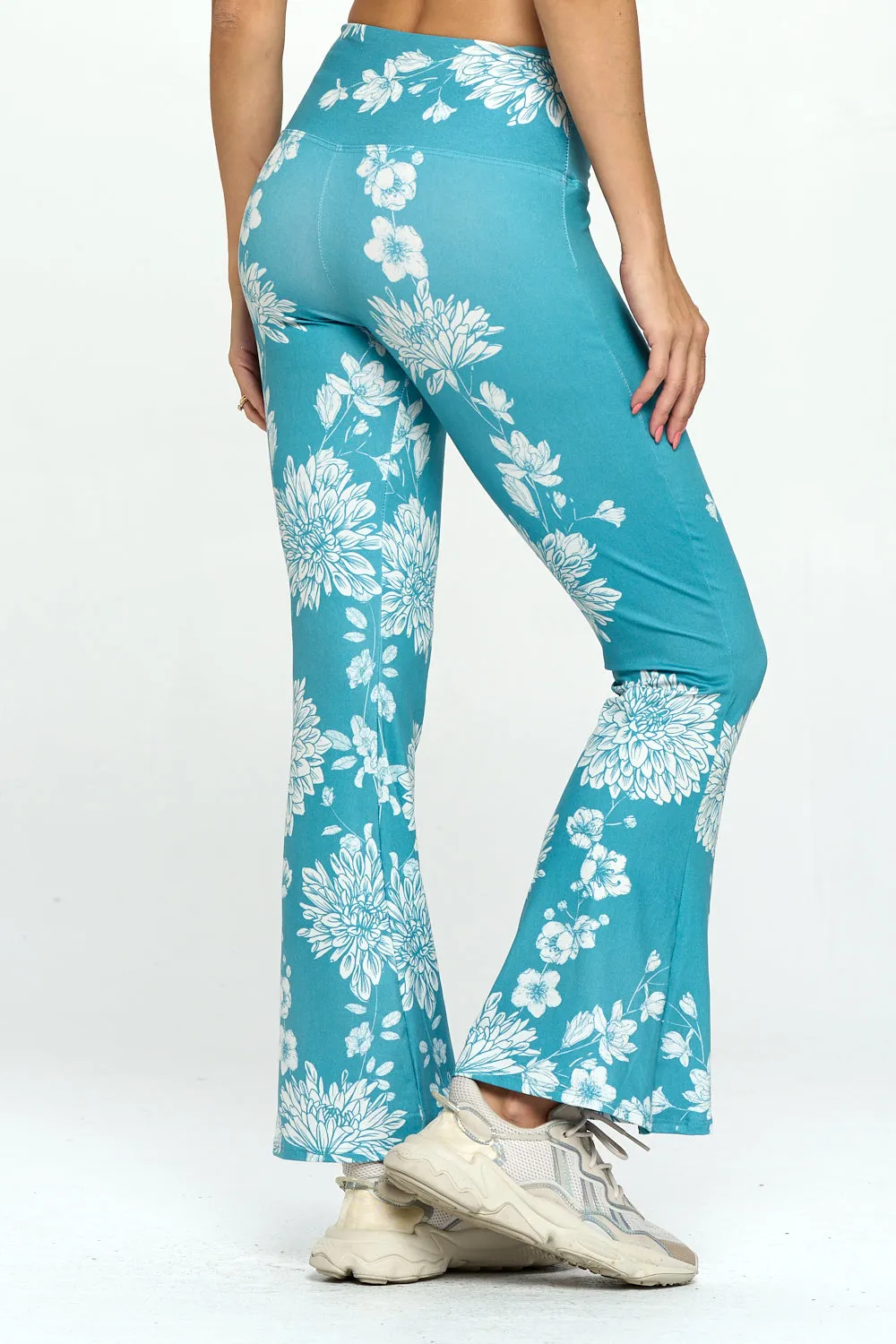 Andy - Teal Flower Ultra Lightweight Bell Bottom - FINAL SALE