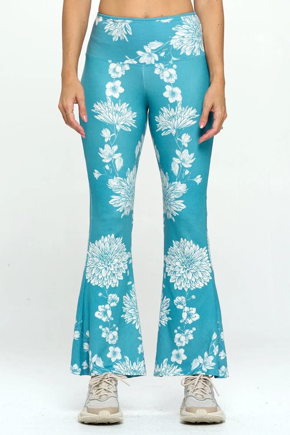 Andy - Teal Flower Ultra Lightweight Bell Bottom - FINAL SALE