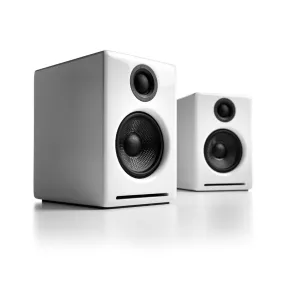 Audioengine A2  Wireless Powered Desktop Speakers, Hi-Gloss White (Pair)