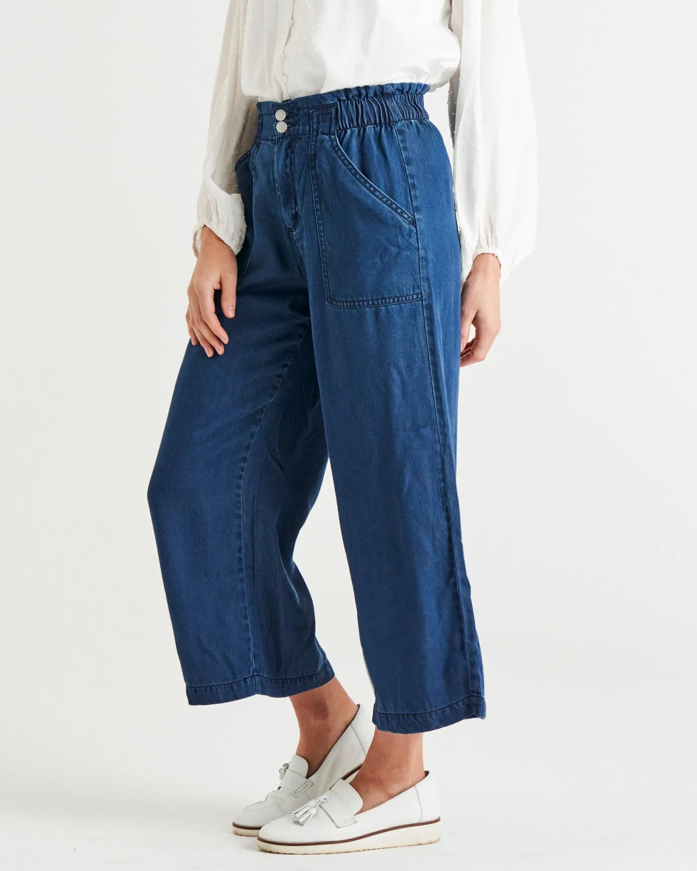 Betty Basics Lexton Wide Leg Pant Dark Rinse