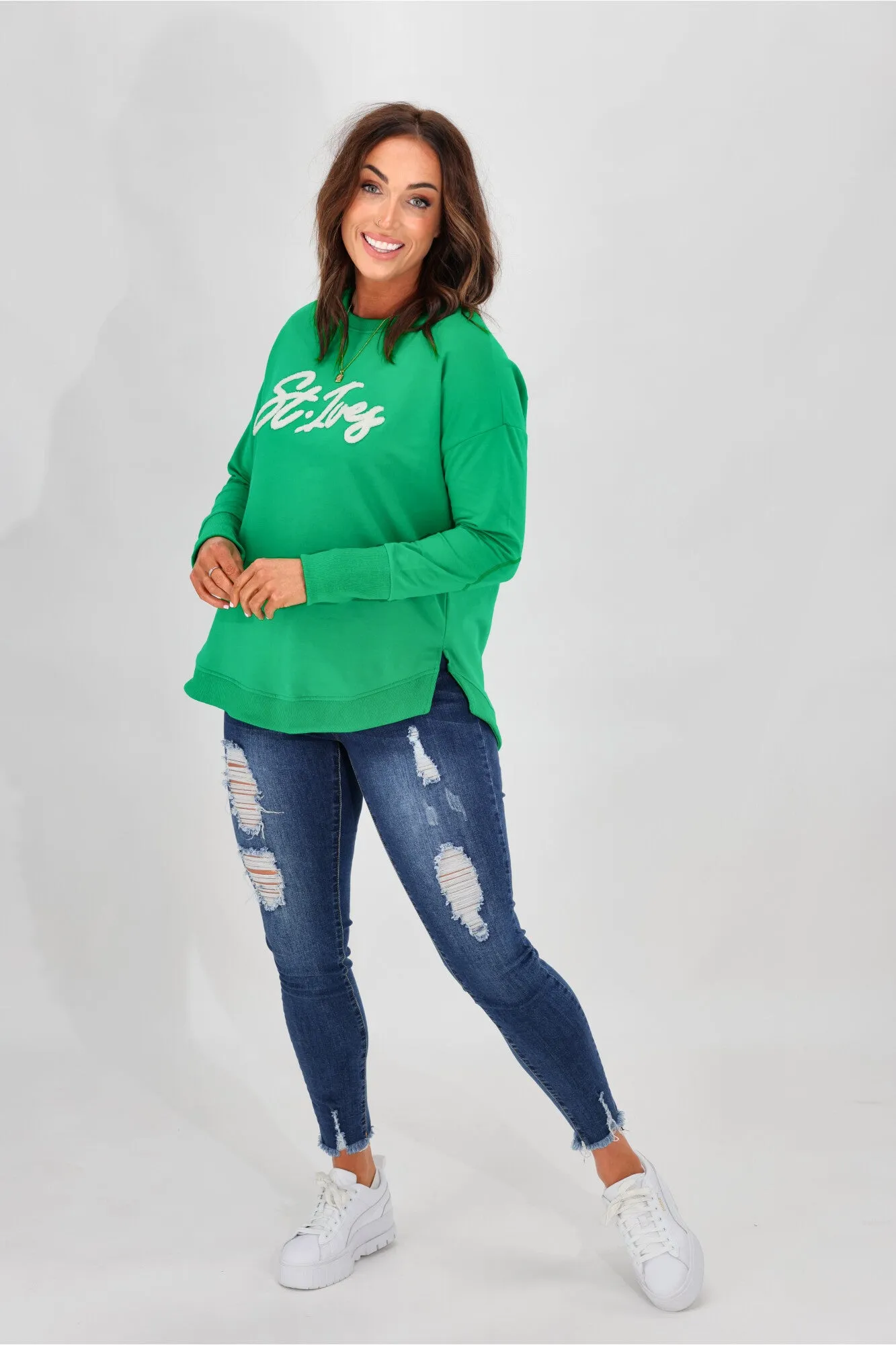 Betty Basics Lucy French Terry Sweat Jade