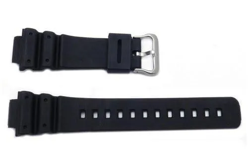 Black Rubber 16mm B-P144-G Watch Strap