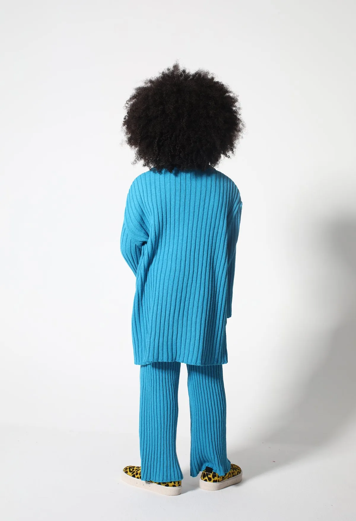 BLUE MERINO KNIT TROUSERS