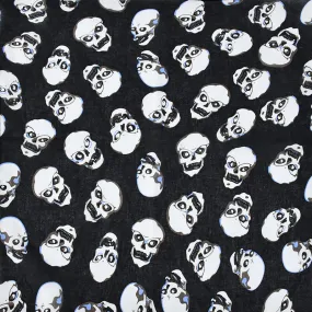 Classic Skulls Print Cotton Square Scarf