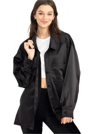 Completely Charmed Oversized Satin Shirt