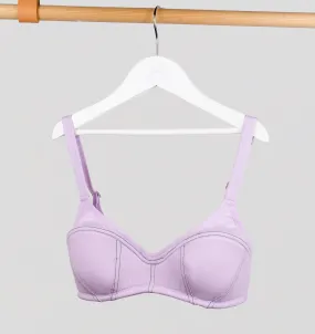 Cotton contour wire-free lined  bralette [Lilac]