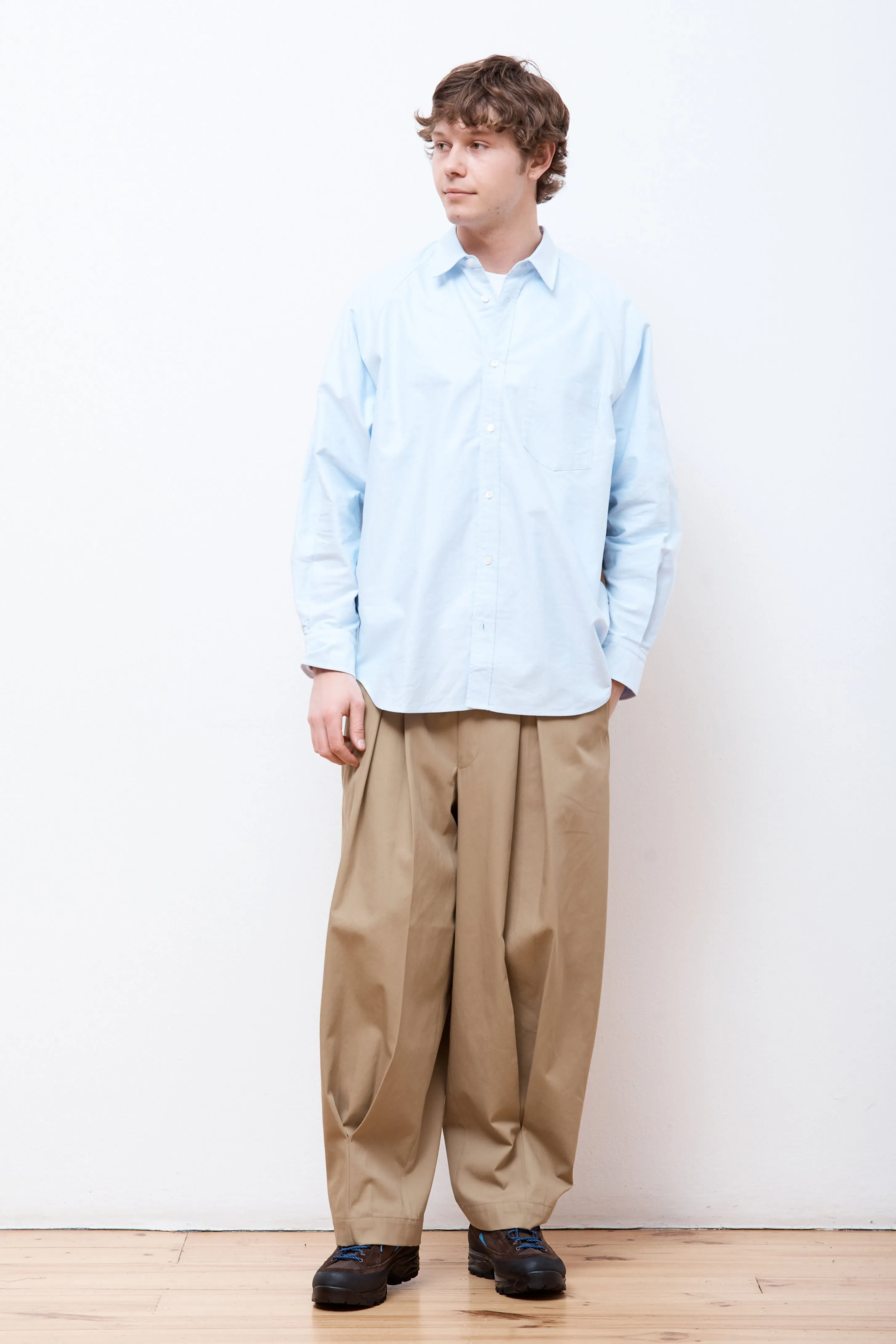 Cotton Oxford Shirt Sax/White