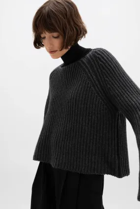 Cropped Ribbed Cashmere Jumper