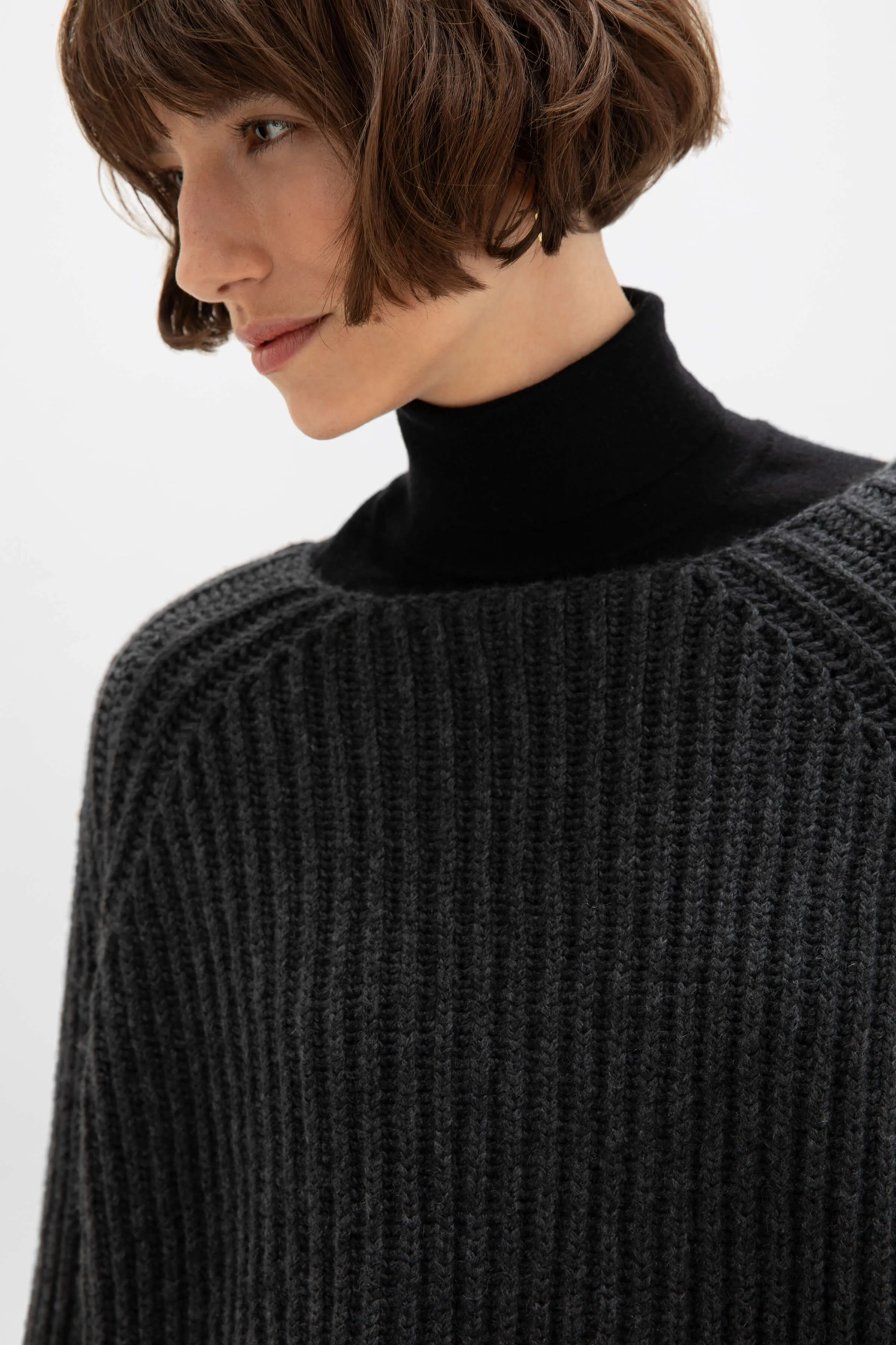 Cropped Ribbed Cashmere Jumper