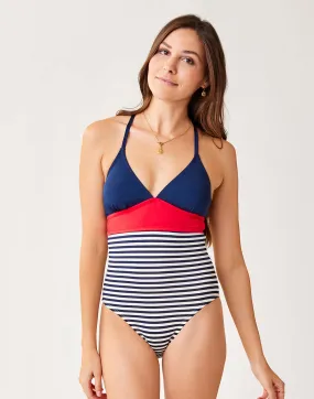 Dahlia One Piece: Navy w. Navy stripe - FINAL SALE