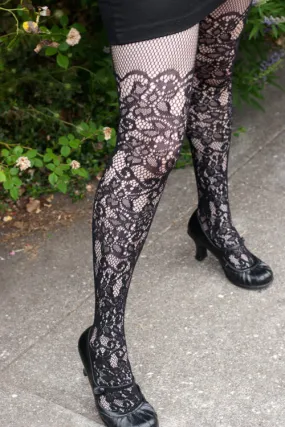 Floral Vine Net Tights