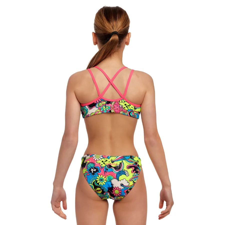 Funkita Girls Criss Cross Two Piece FS33G - Smash Mouth