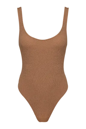 Hailey Caramel Scrunch One Piece Swimsuit