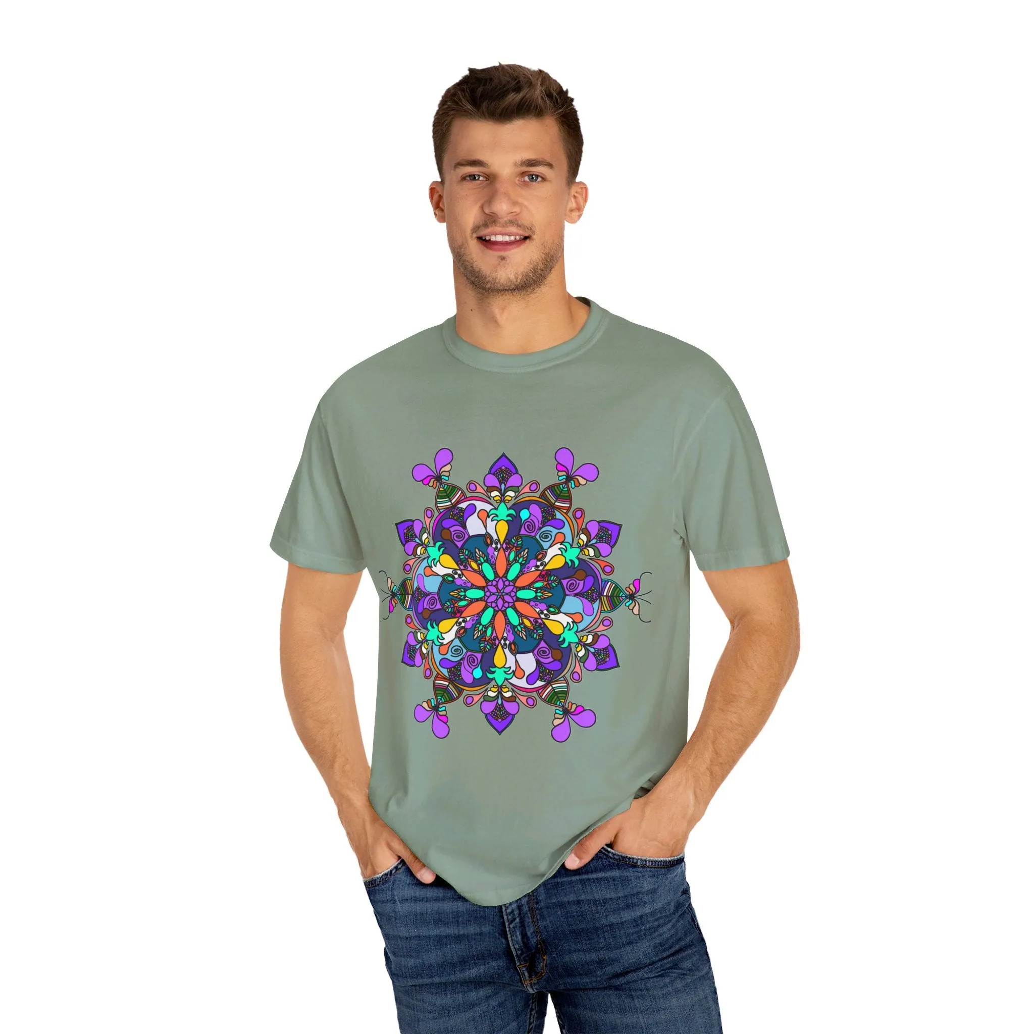 Hand-Drawn Mandala T-Shirt - 100% Ring-Spun Cotton