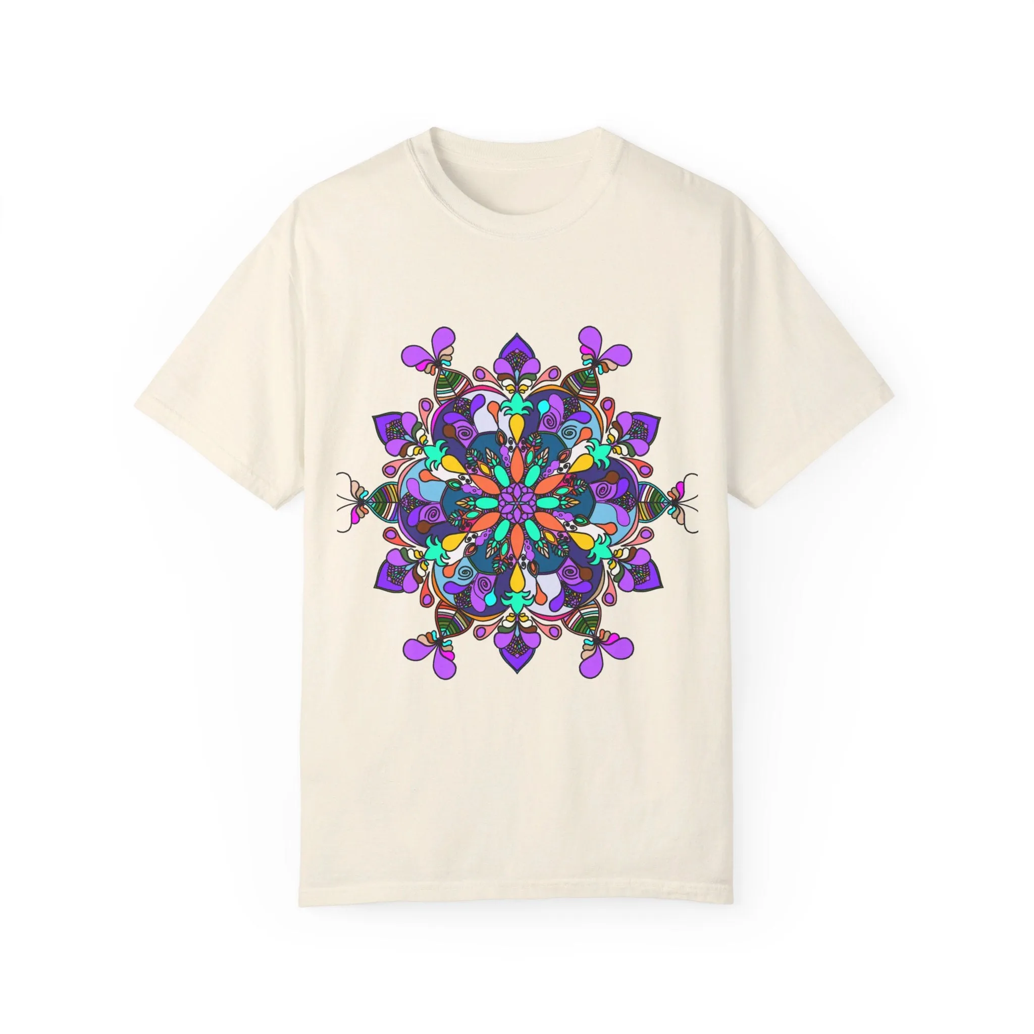 Hand-Drawn Mandala T-Shirt - 100% Ring-Spun Cotton