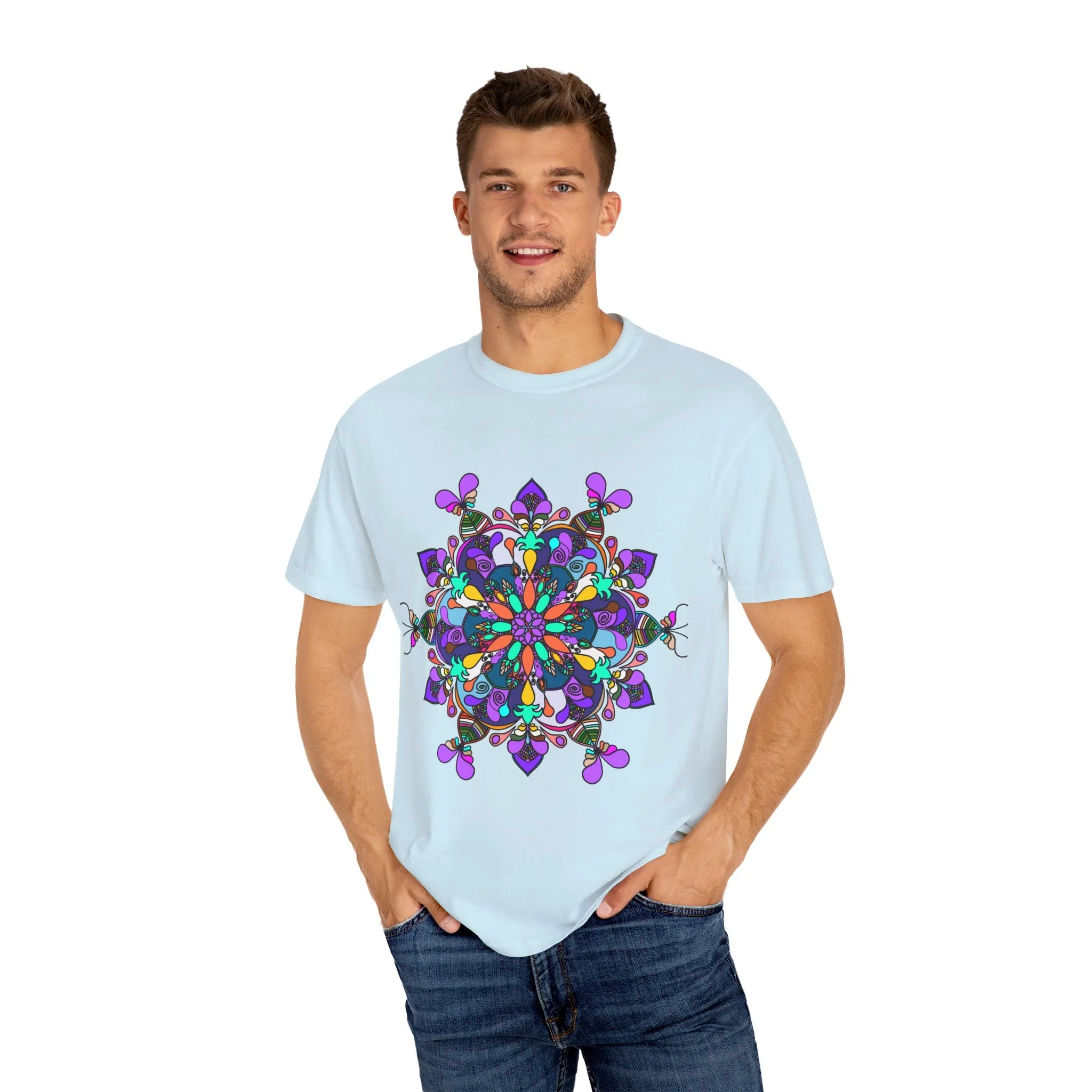 Hand-Drawn Mandala T-Shirt - 100% Ring-Spun Cotton