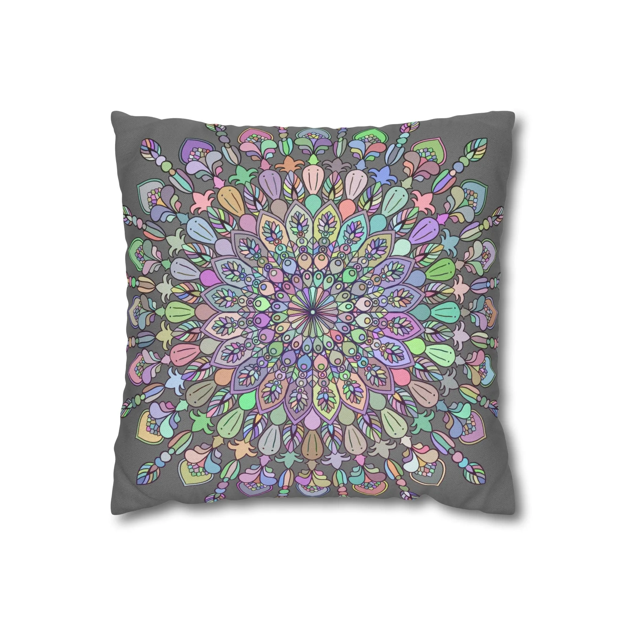 Handmade Mandala Design Square Pillowcase - Pastel Colors