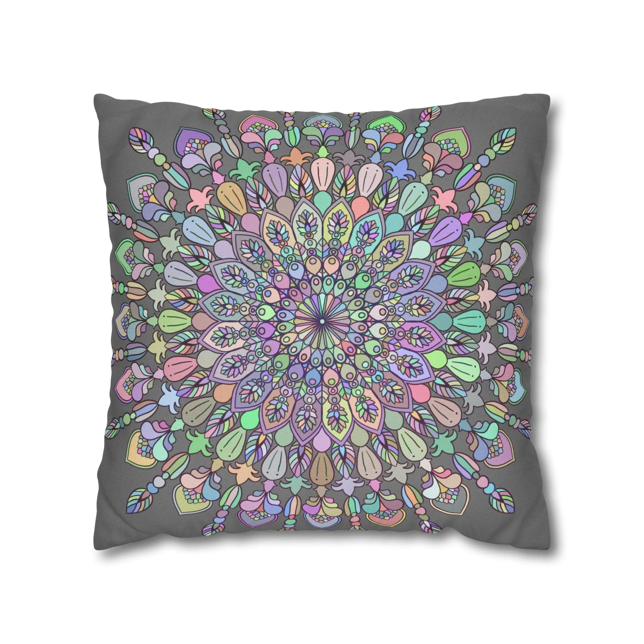 Handmade Mandala Design Square Pillowcase - Pastel Colors