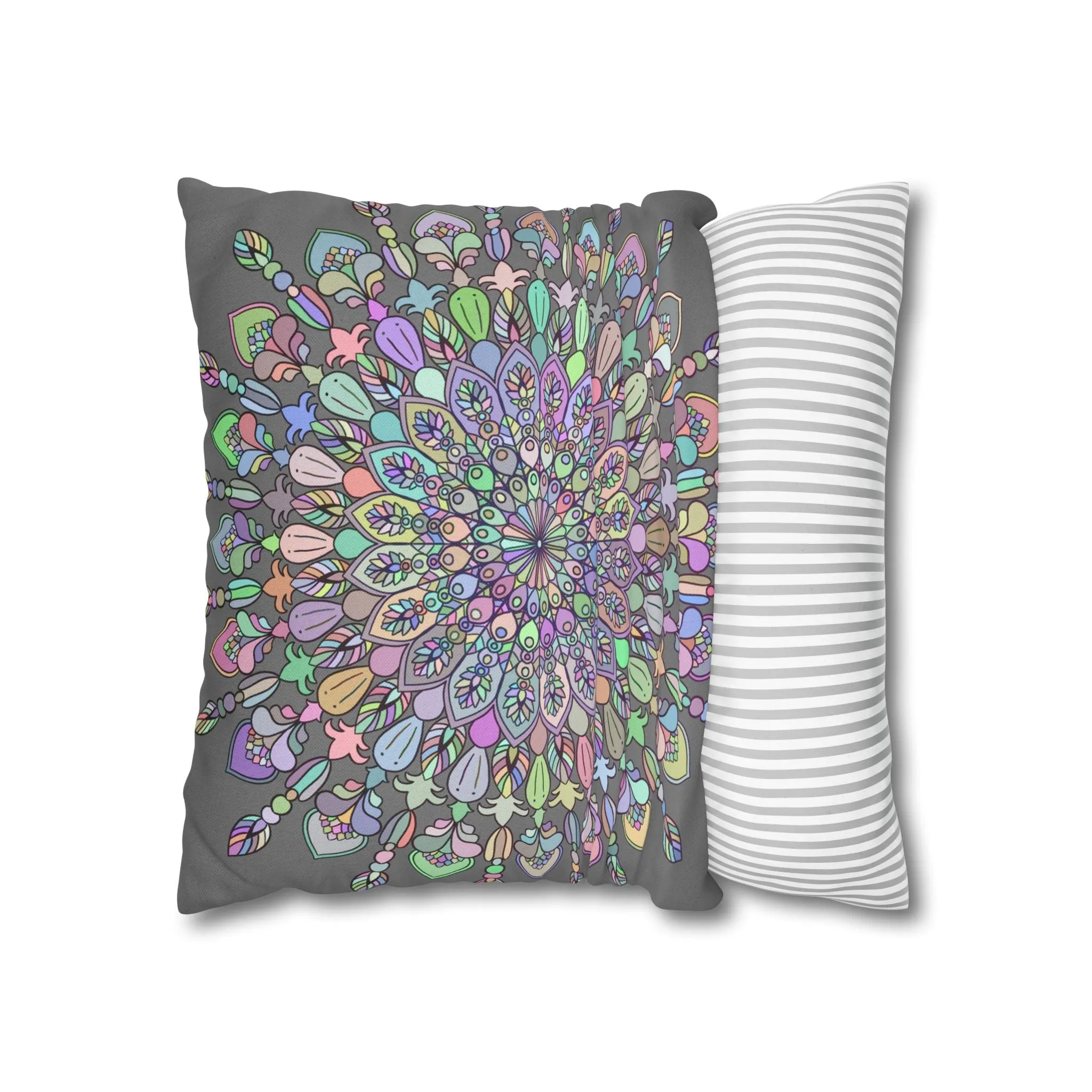 Handmade Mandala Design Square Pillowcase - Pastel Colors