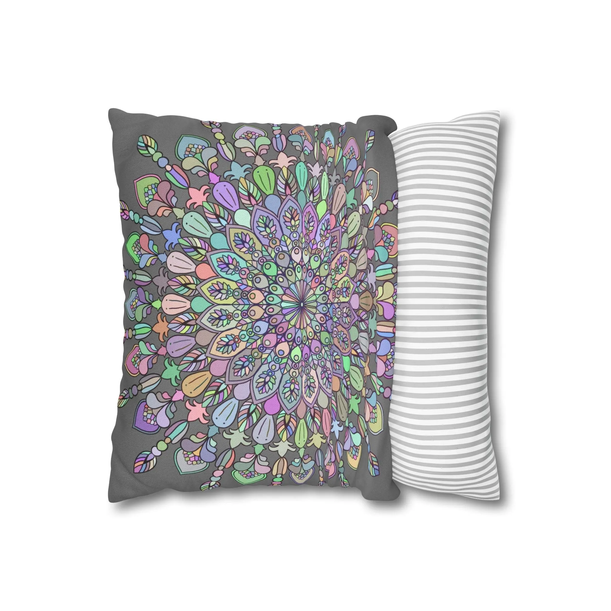 Handmade Mandala Design Square Pillowcase - Pastel Colors