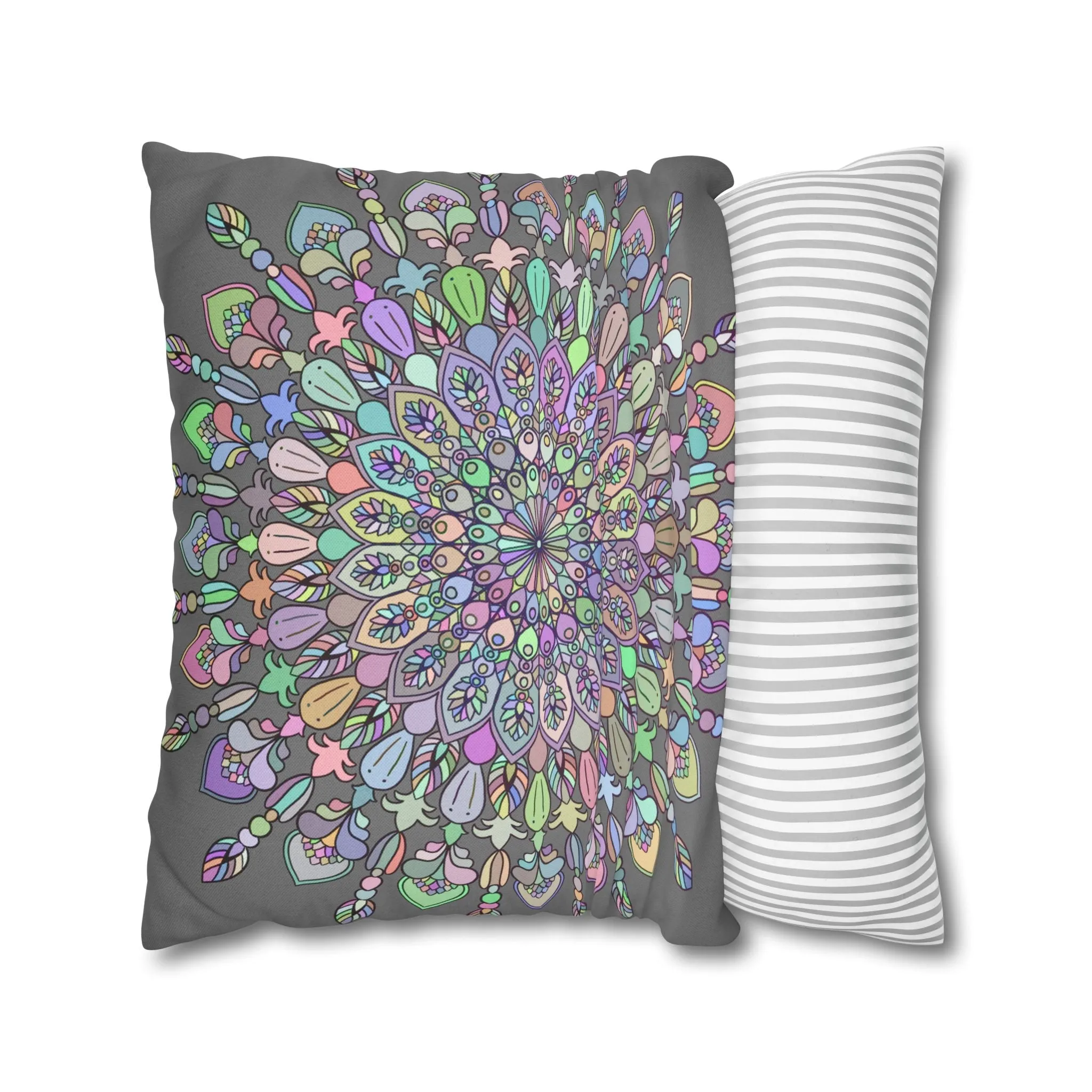 Handmade Mandala Design Square Pillowcase - Pastel Colors