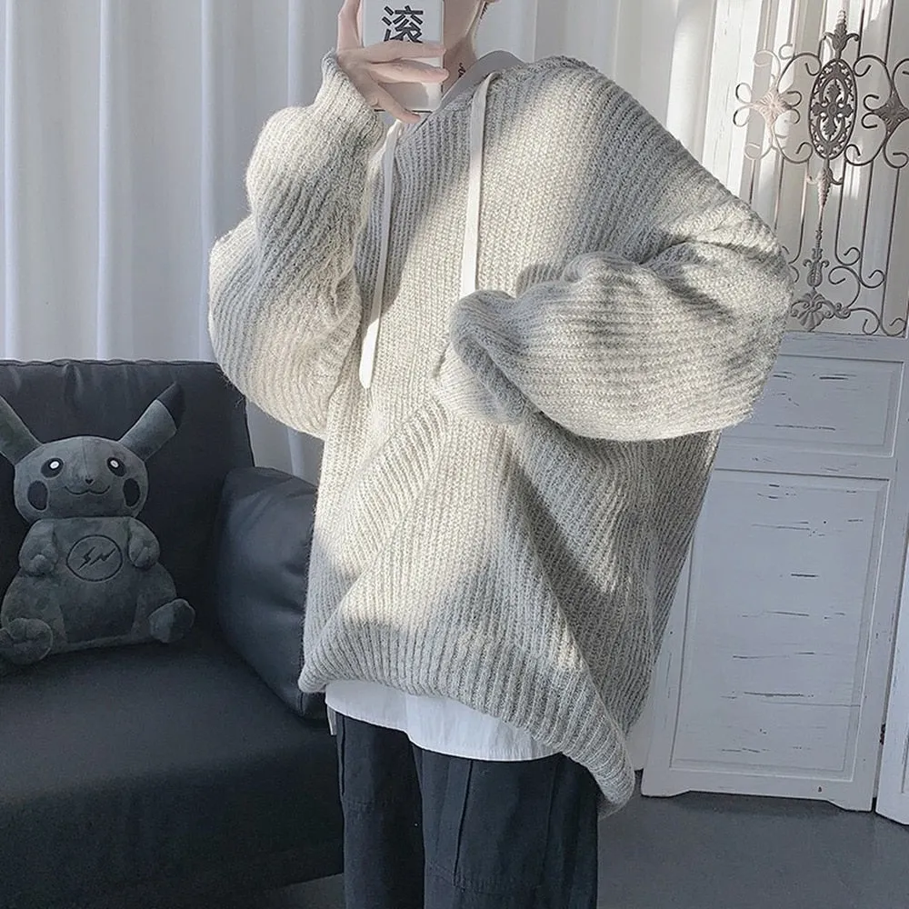 Hooded Casual Knitted Oversized Sweater