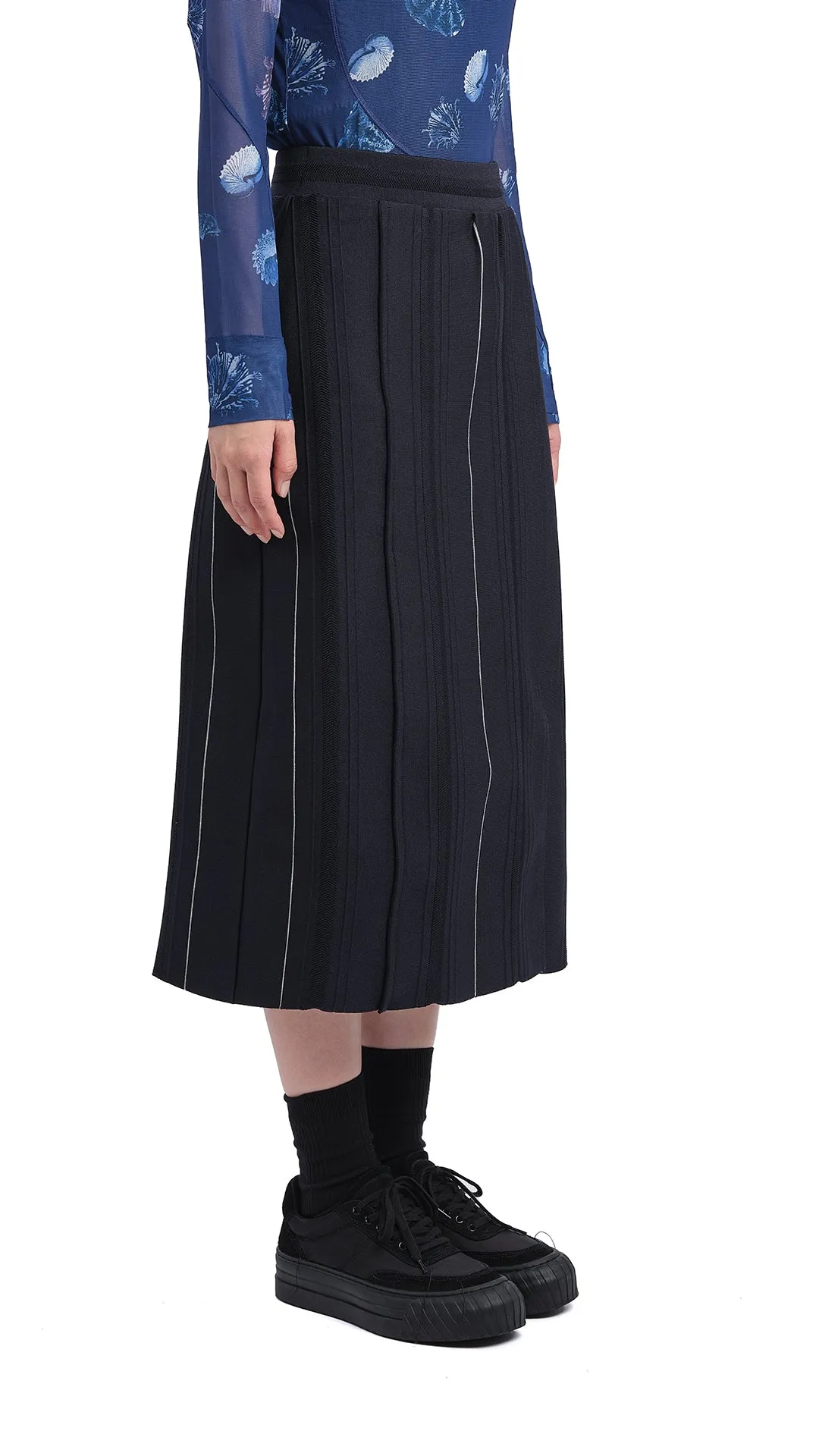 Knitted Contrast Stitch Pencil Skirt