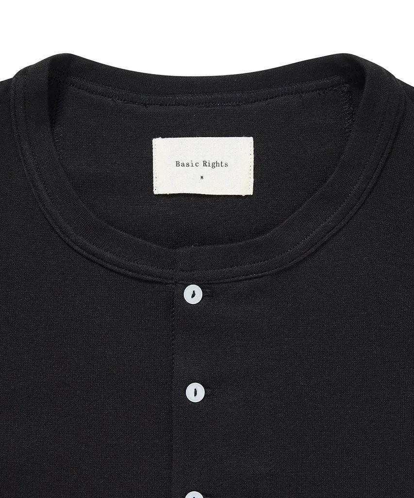 Long Sleeve Henley - Black