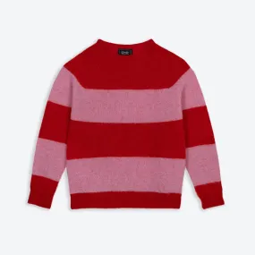 Lowie Pink   Red Stripe Scottish Jumper