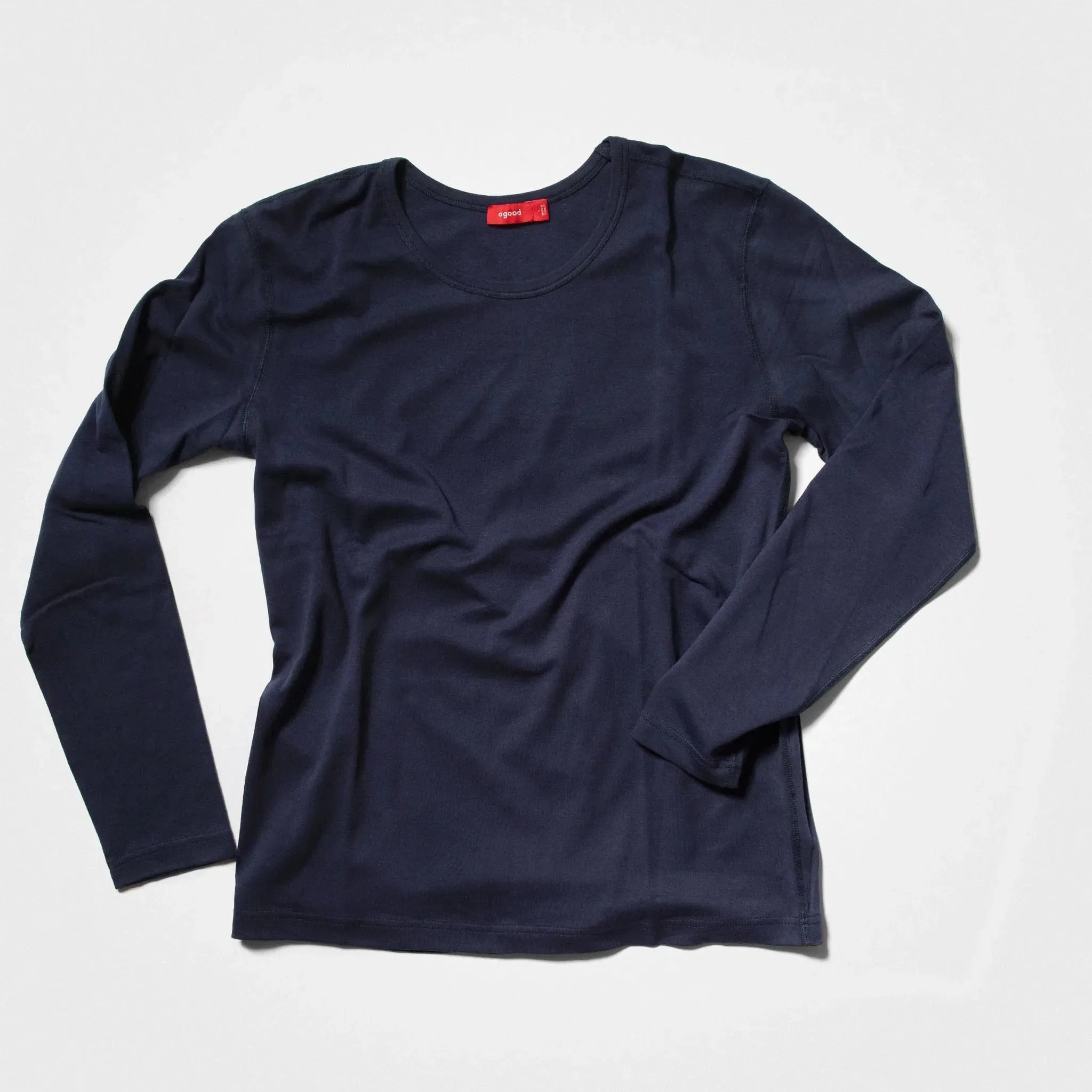 Men’s Recycled Cotton Crew Neck Long Sleeve, Midnight