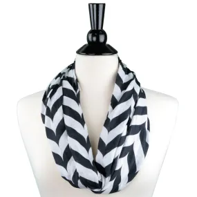 Pop Fashion Women's Infinity Scarf with Zipper Pocket, Chevron, Infinity Scarves