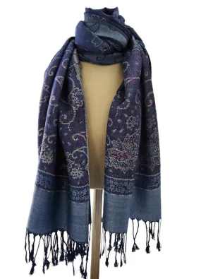 Women's Lightweight Pashmina Floral Paisley Scarves or Wrap - Perfect for Warmer Weather and Change in Seasons